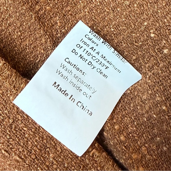 Commense Chocolate Brown Tweed Pleated Mini Dress Sleeveless Zip Back Size S NWT - Picture 8 of 8